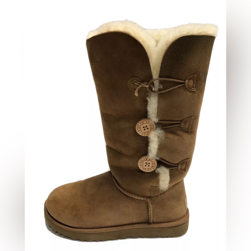 UGG Bailey Button Triplet II, Womens Boots-Chestnut Brown, Size 8 M